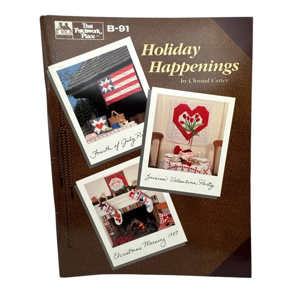 Holiday Happenings Book Christal Carter Quilting Craft 1987 Like New